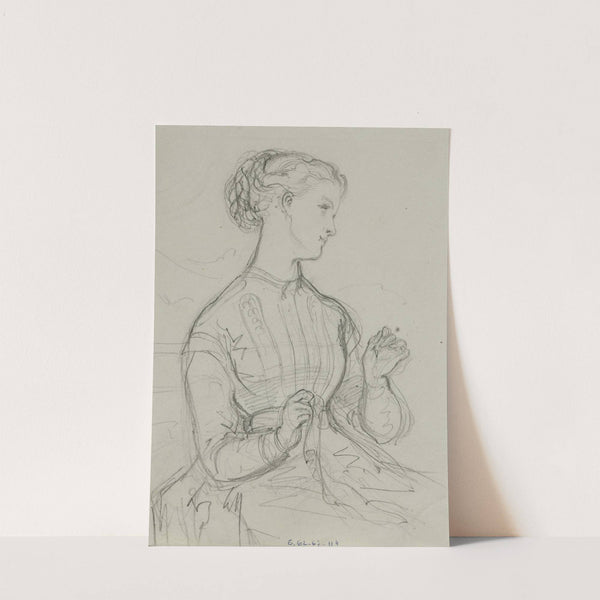 Femme assise occupée à un travail de couture (1857-1867) by Anaïs Colin-Toudouze
