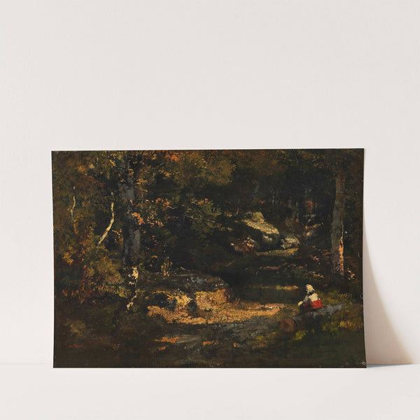 Femme assise sur un tronc d’arbre (1862-65) by Narcisse-Virgile Diaz de La Peña