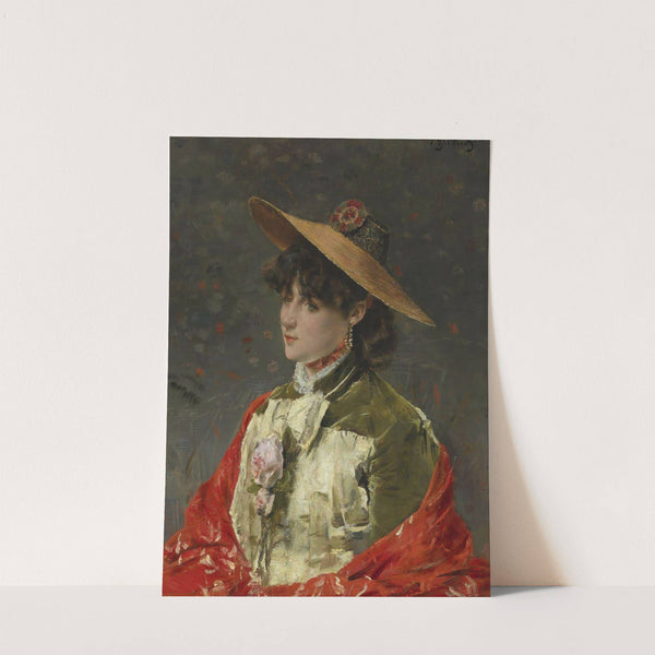 Femme Au Chapeau De Paille by Alfred Stevens