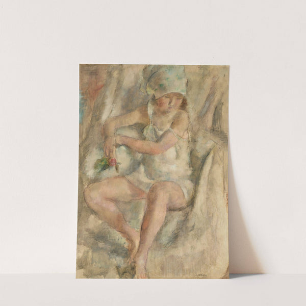 Femme au turban avec rose by Jules Pascin