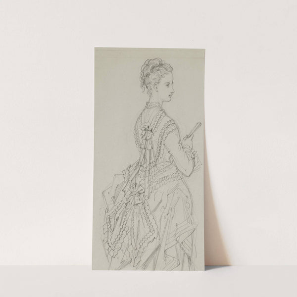 Femme de dos de 34 tenant un éventail (1868-1878) by Anaïs Colin-Toudouze