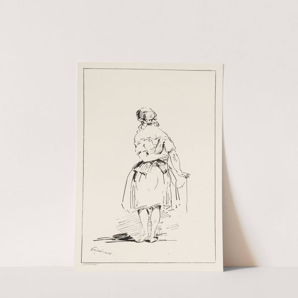 Femme de dos laçant son corset (1850) by Auguste Péquégnot