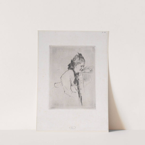 Femme de métier (étude de jeune fille appuyée sur une chaise) (1889) by Marcellin-Gilbert Desboutin