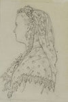 Femme de profil avec voile de dentelle (1862-1872)