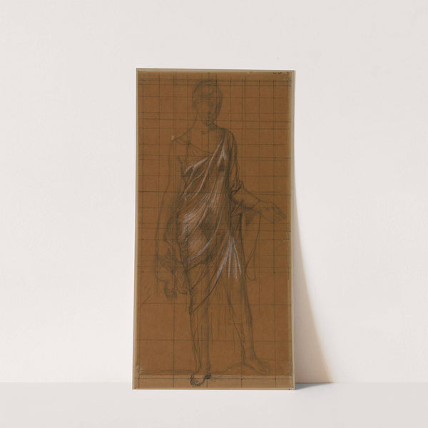 Femme drapée de face, tenant un enfant sur la hanche droite by Pierre Puvis de Chavannes