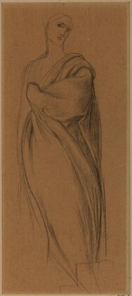 Femme drapée, debout, de face