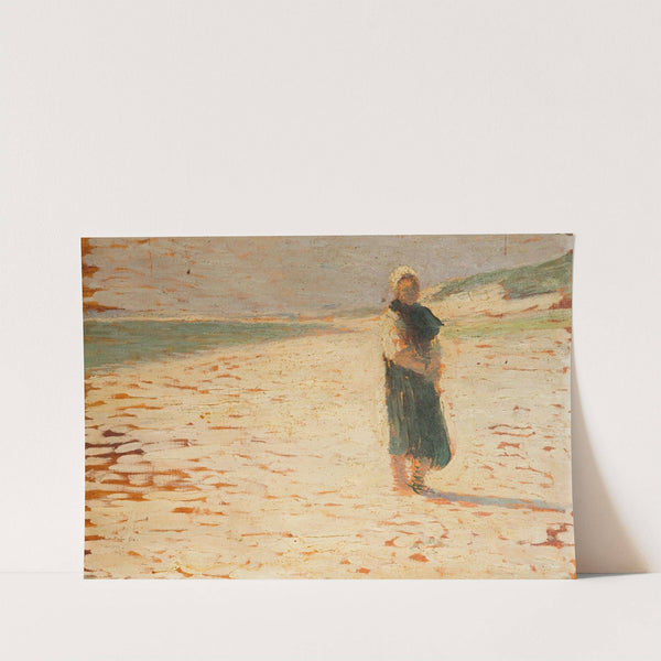 Femme en costume local debout sur une plage (1913) by Henri Martin