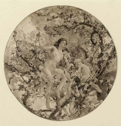 Femme et enfant dans un arbre en fleurs d’après Picard