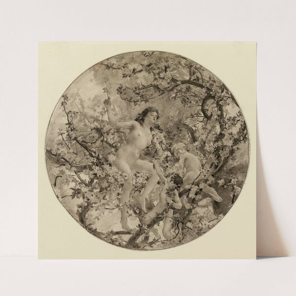 Femme et enfant dans un arbre en fleurs d’après Picard by Emile Buland