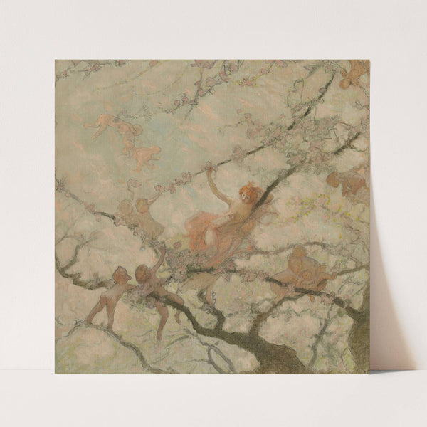 Femme et enfants dans des branchages by Georges Picard