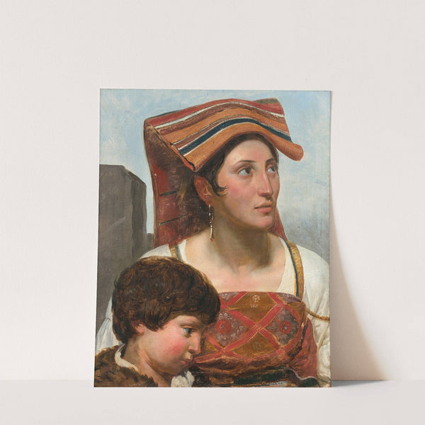 Femme et jeune garçon, étude pour l'enfance de Sixte Quint by Jean-Victor Schnetz