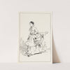 Femme marchant sur la droite, un panier dans les bras (1850) by Auguste Péquégnot