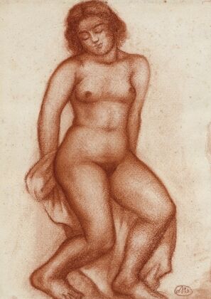 Femme nue assise