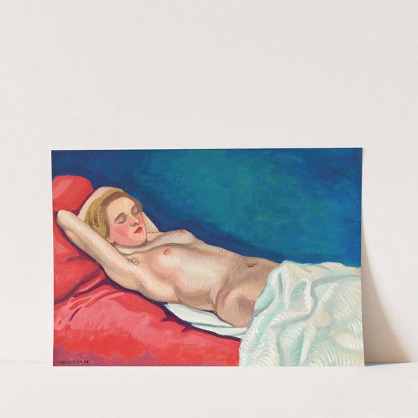 Femme nue couchée sur un canapé rouge (1923) by Félix Vallotton