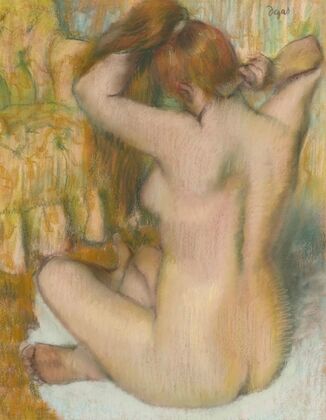Femme nue, de dos, se coiffant (femme se peignant) (ca 1886-1888.)