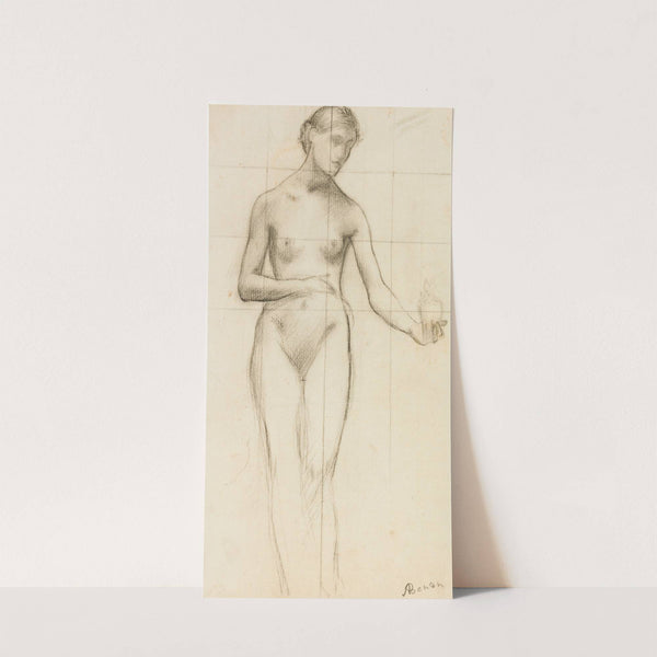 Femme nue tenant un objet à hauteur de hanche (Pandore) by Ary Ernest Renan