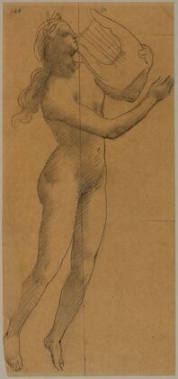 Femme nue tenant une lyre