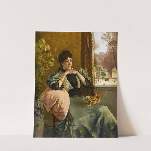Femme pensive près d’une fenêtre by Alfred Stevens