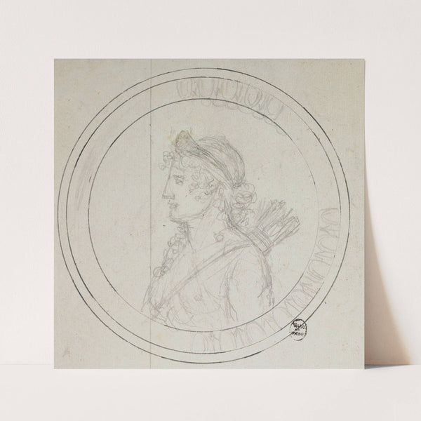 Femme portant diadème, profil à gauche en médaillon (1735 - 1815) by Guillaume Boichot