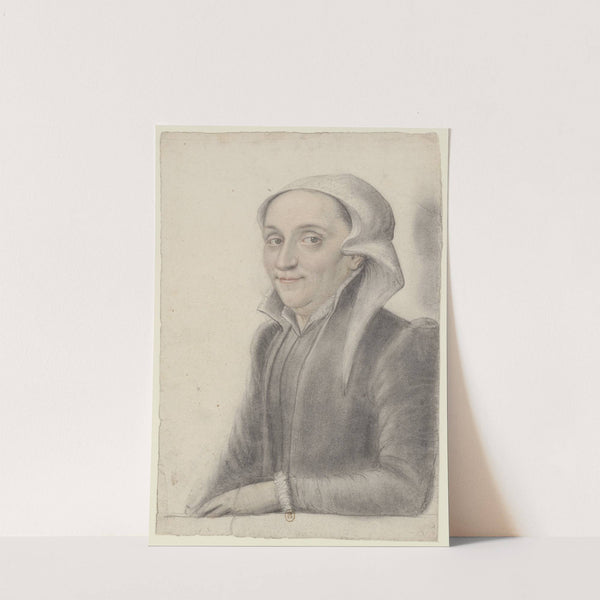 Femme, portant un chaperon à longs bords, de trois quarts à gauche by Nicolas Lagneau