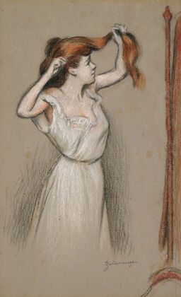 Femme Qui Se Coiffe