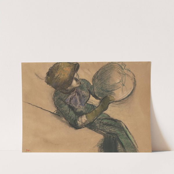 Femme tenant un chapeau (circa 1885) by Edgar Degas