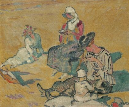 Femmes à l’ouvrage sur la plage (1916) — size preview