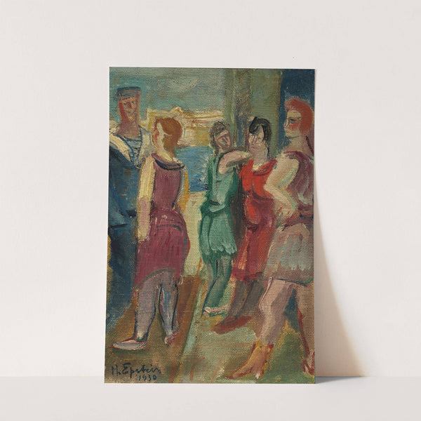 Femmes et marins sur le port by Henri Epstein