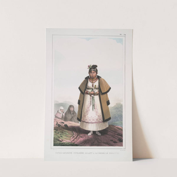 Femmes Gouaranis civilisées allant à la messe le Dimanche by Jean Baptiste Debret