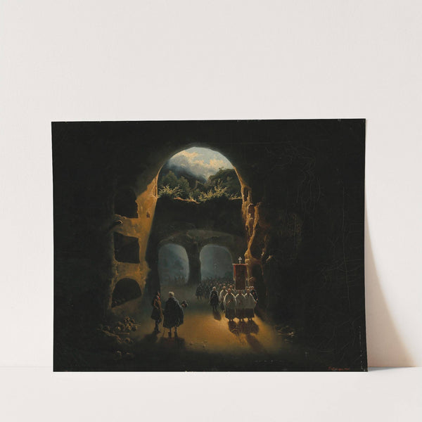 Ferdinand II of Sicily in the Catacombs of San Gennaro (1835) by Beniamino De Francesco