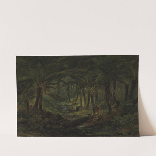 Fern gully with Aboriginal family by Thomas Clark