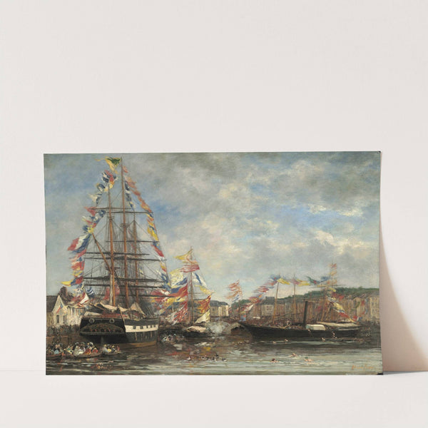 Festival in the Harbor of Honfleur (1858) by Eugène Boudin