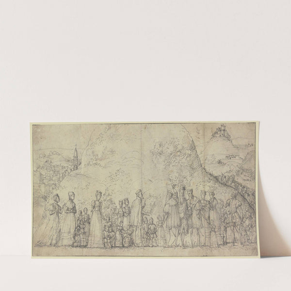 Festlich gekleidete Gesellschaft in einer Landschaft by Jost Amman