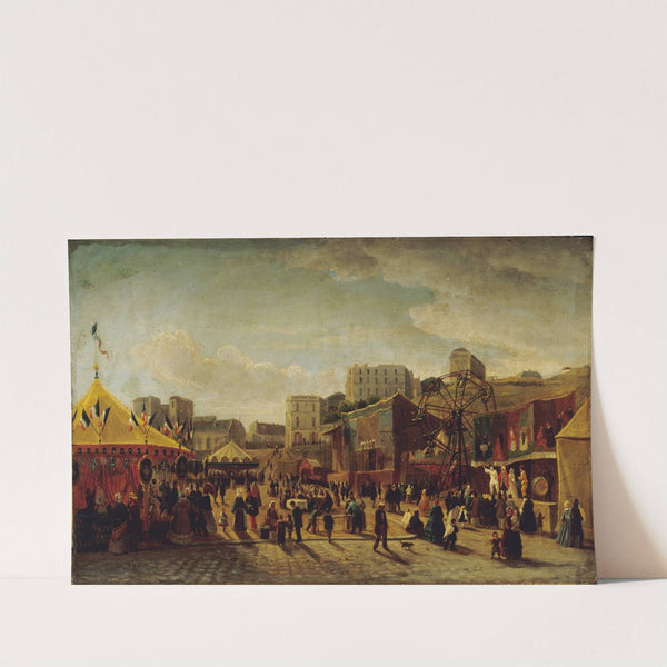 Fête foraine, place Saint-Pierre, à Montmartre, en 1861 by Edouard Hubert