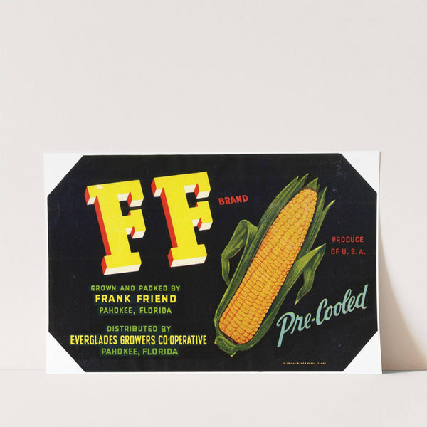 FF Brand Corn Label (1930-1950)