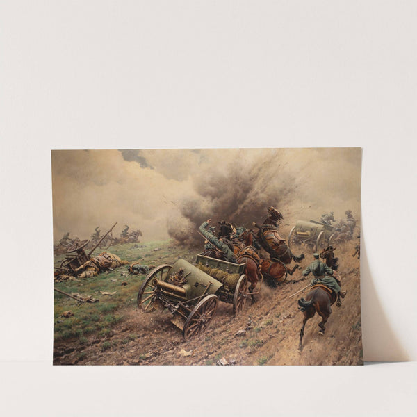 Field artillery under attack by Hugo Ungewitter