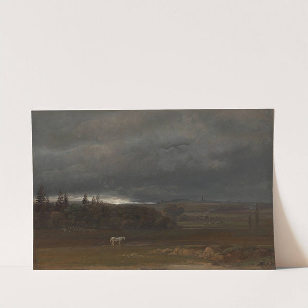 Fields near Dresden with a white Horse by Johan Christian Dahl