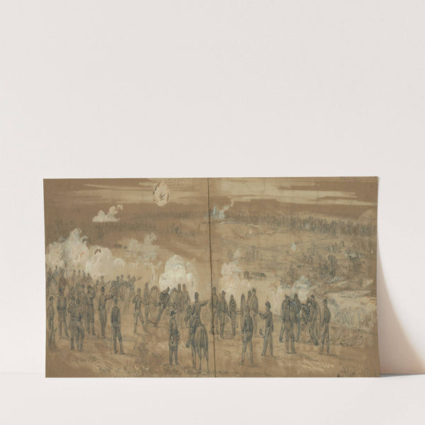 Fight at Kelly’s Ford. Sleepers battery (1863) by Alfred Rudolph Waud