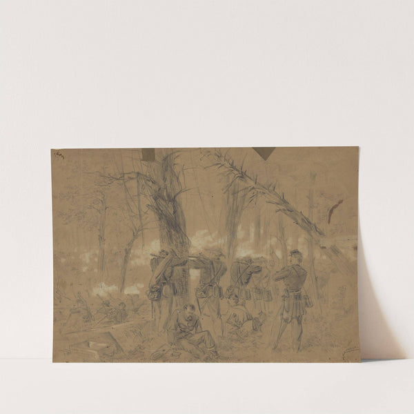 Fighting in the woods Kearneys division repulsing the enemy Monday June 30th 1862 by Alfred Rudolph Waud