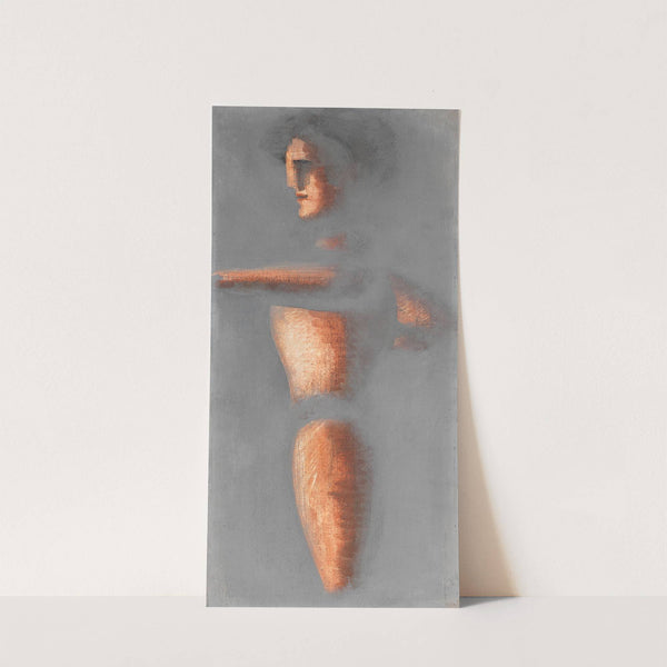 Figur auf grauem Grund by Oskar Schlemmer