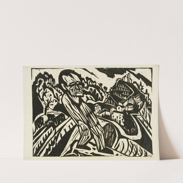 Figur in Landschaft (Selbstbildnis) by Hermann Scherer