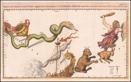 Figura observationum Comet, a R.D.P. Aegidio Franc. de Gottingnies (1668)