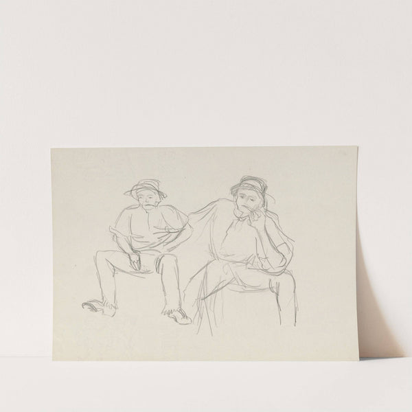 Figurálne štúdie (dvaja sediaci muži) by Ján Novák