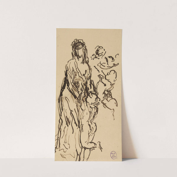 Figure de femme debout avec des amours by Narcisse-Virgile Diaz de La Peña