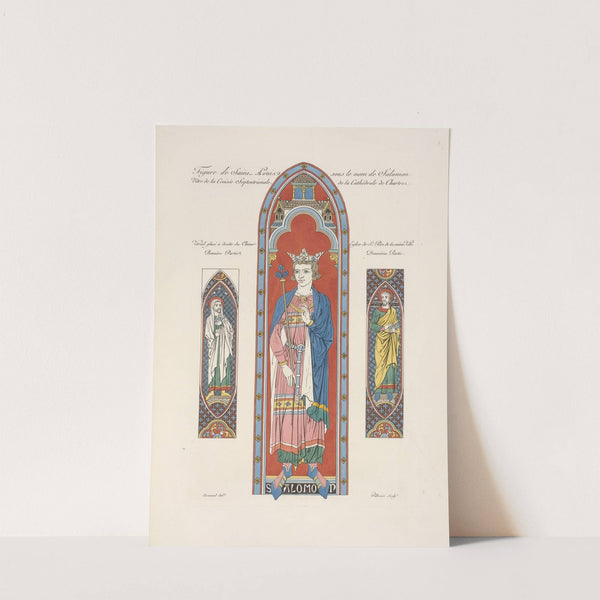 Figure de Saint Louis sous le nom de Salomon vitre de la croisée septentrionale, de la cathédrale de Chartres. by Nicolas Xavier Willemin