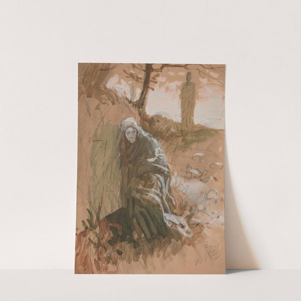 Figure in woods by Edwin Austin Abbey