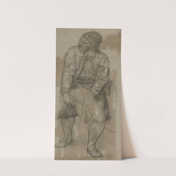 Figure of a Man Leaning Forward (1863) by Adolph Tidemand