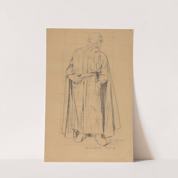 Figure of an Old Man in a Long Robe Wearing a Turban (1896) by Hans Thoma