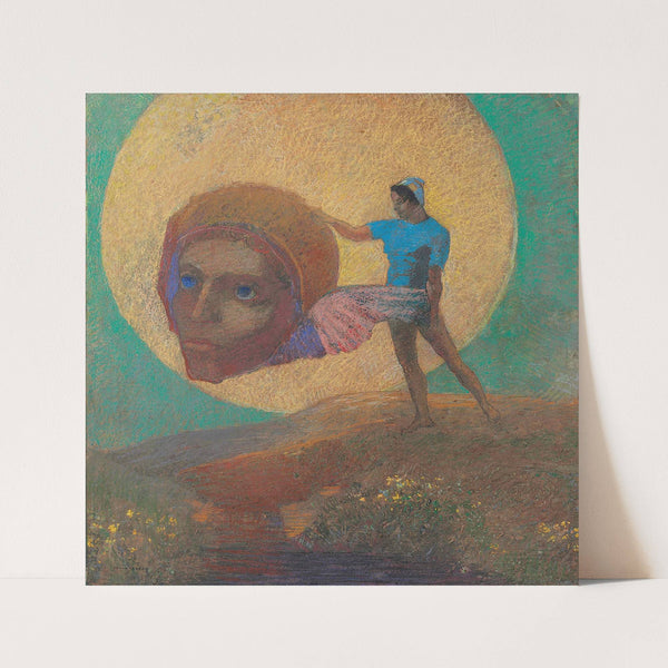 Figure portant une tête ailée (La chute d’lcare) (circa 1876) by Odilon Redon