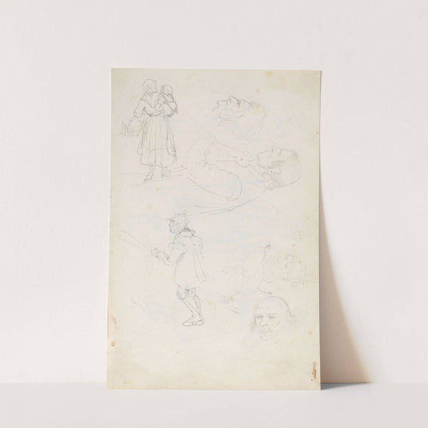 Figure studies (Between 1844 and 1854) by Adolph Tidemand